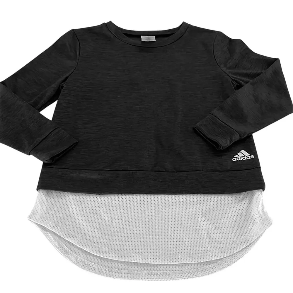 Adidas Two Tone Crewneck Pullover Sweatshirt Size Youth Girl's Large (14)